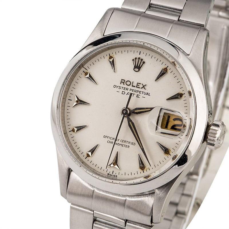 Rolex OysterDate 6518 White Arrowhead Dial