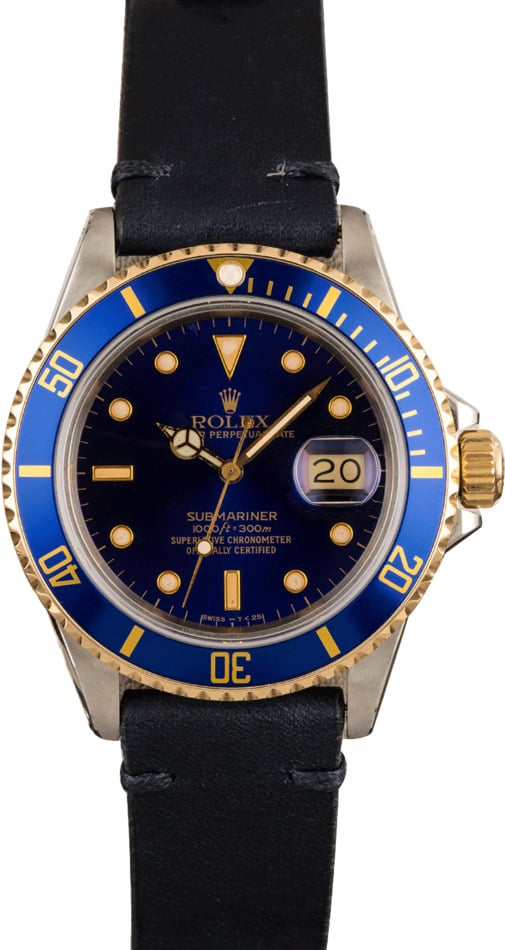 Used Rolex Submariner 16803 Leather Strap T