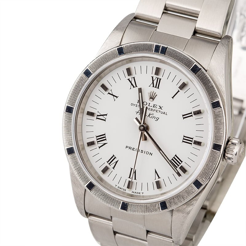 Used Rolex Air King 14010 White Dial