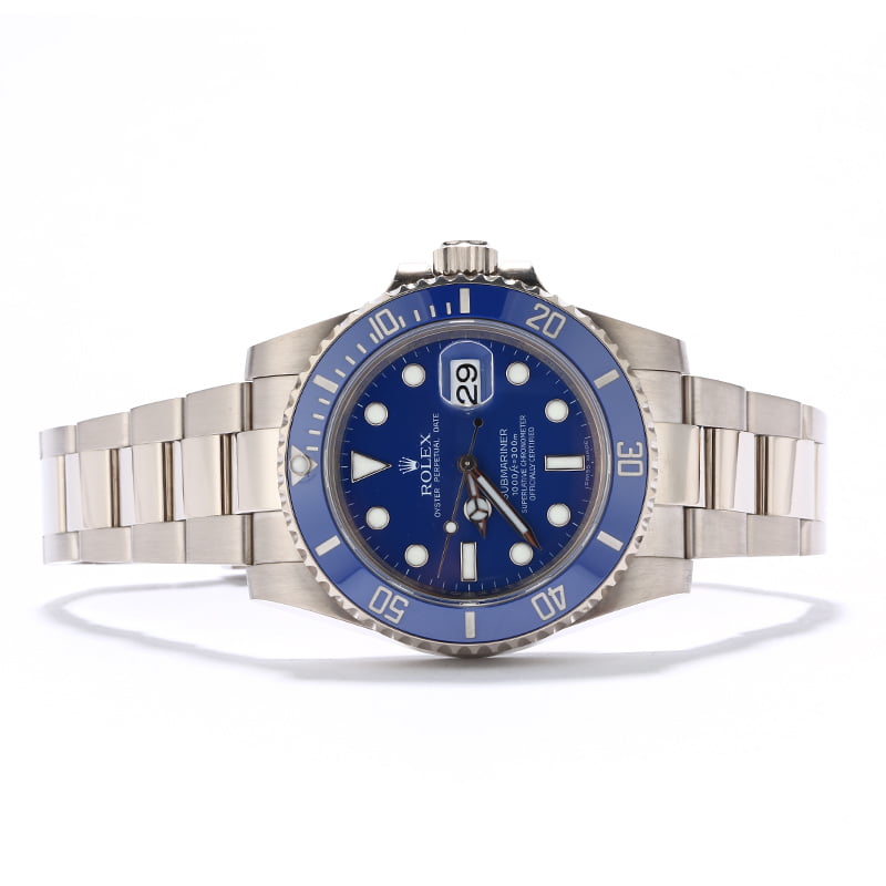 Rolex Submariner 116619 White Gold Ceramic Blue Bezel