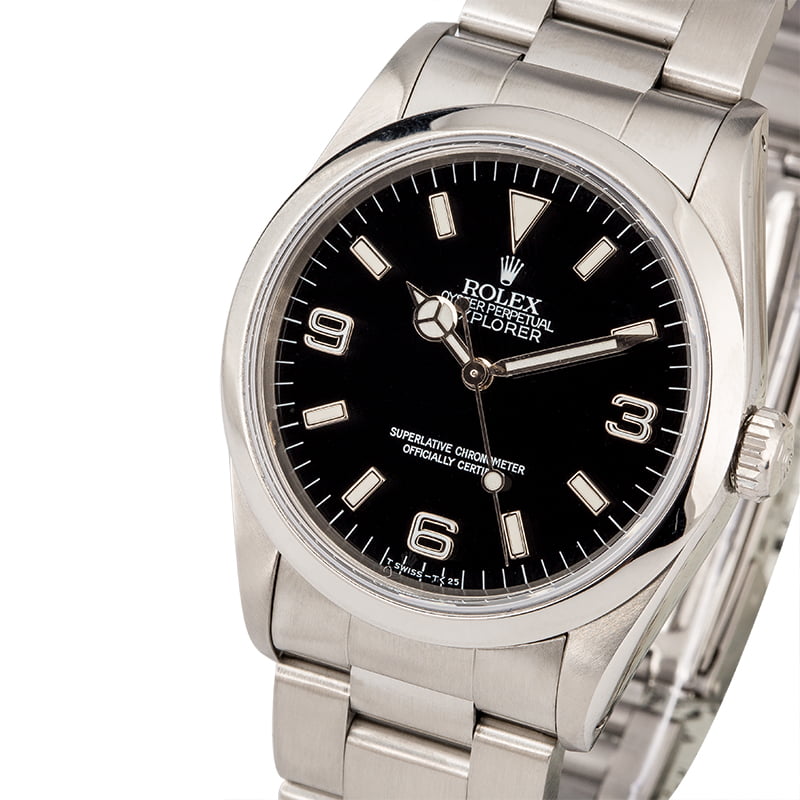 Used Rolex Explorer 14270 Steel Smooth Bezel