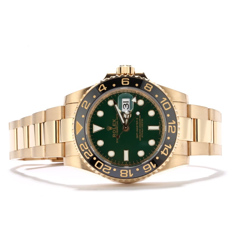Rolex Gold GMT Master II 116718 Green Dial