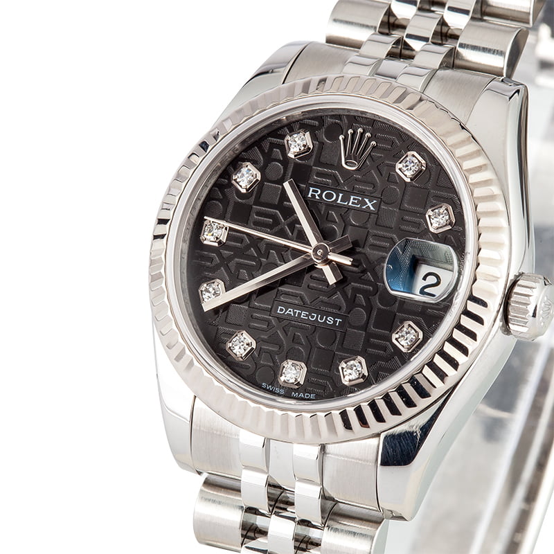 Rolex Datejust 178274 Black Jubilee Diamond Dial