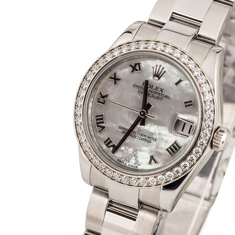 Used Rolex Mid-size Datejust 178384 Diamond Bezel