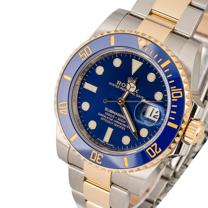 Used Rolex Submariner 116613LB Sunburst Blue Dial