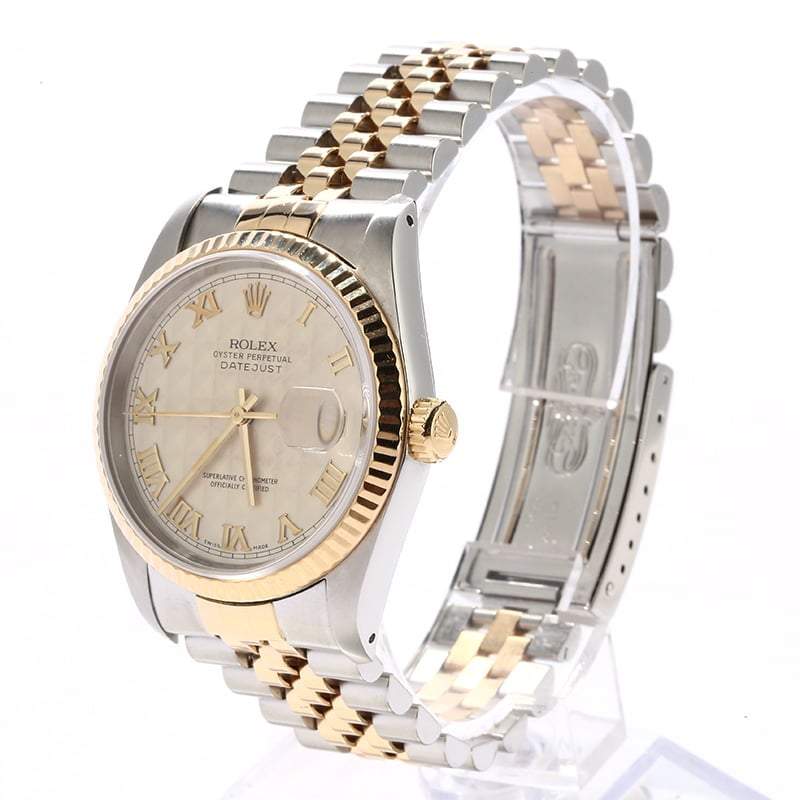 Used Rolex Datejust 16233 Ivory Pyramid Roman Dial