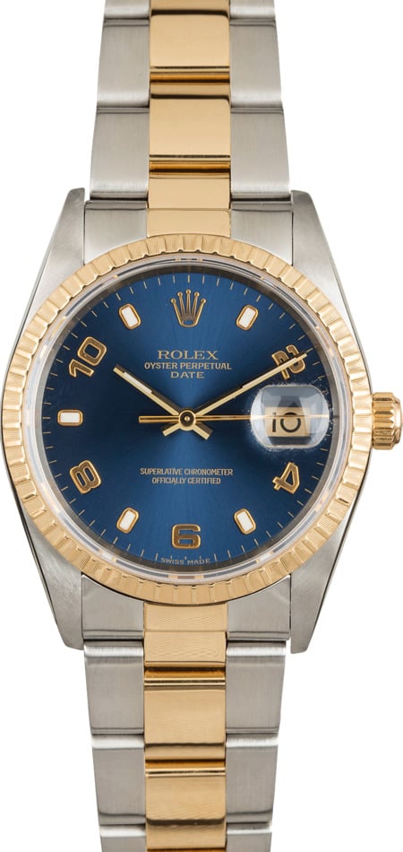 Pre Owned Rolex Date 15223 Blue Dial