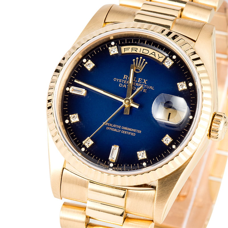 PreOwned Rolex Presidential 18238 Blue Vignette Diamond