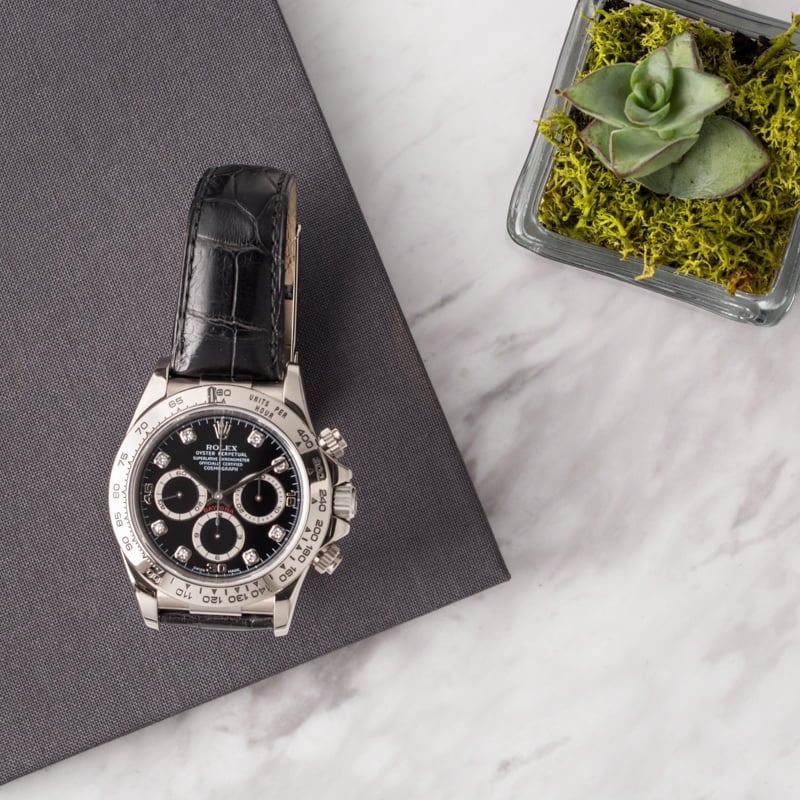 Used Rolex Daytona 16519 Black Diamond Dial