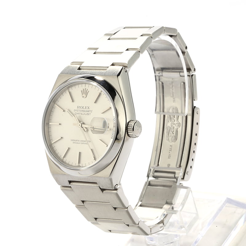 Used Rolex Oysterquartz Datejust 17000 Silver Dial