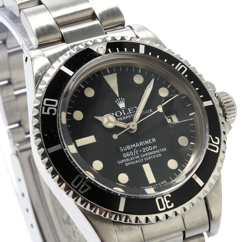 Vintage 1979 Rolex Submariner 1680 Black Matte Dial
