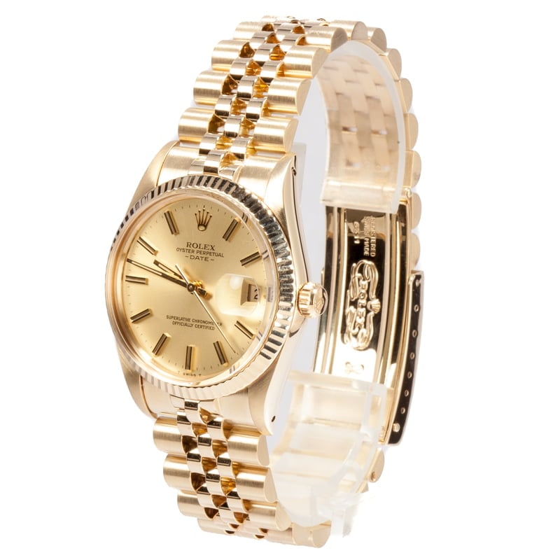 Used Rolex Date 15037 Yellow Gold Jubilee