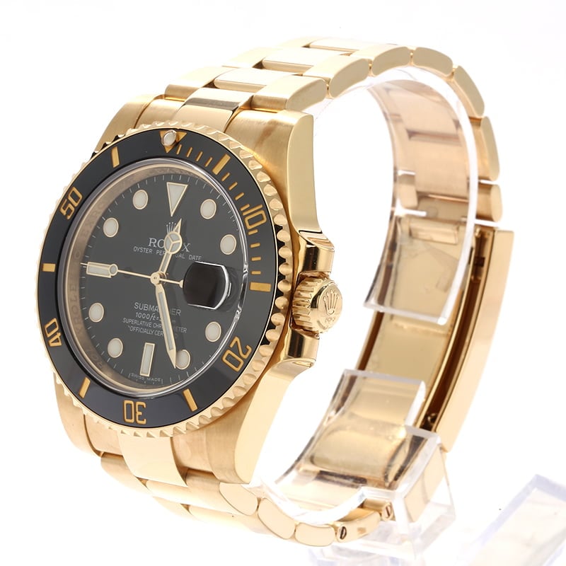 Rolex Submariner 116618 Black Dial Yellow Gold Oyster