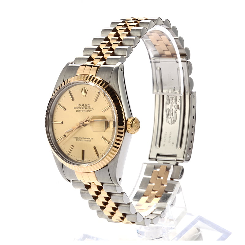Pre Owned Rolex Datejust 16013 Luminous Champagne Dial