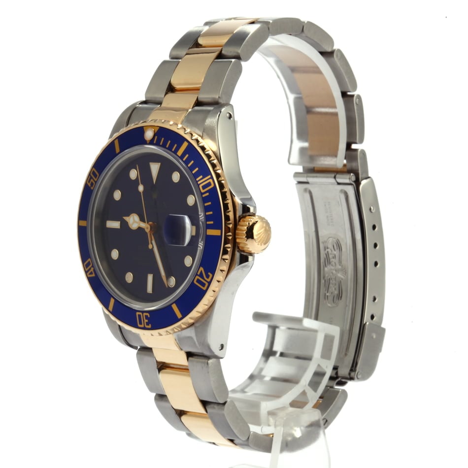 Rolex Two Tone Submariner 16803 Blue Dial