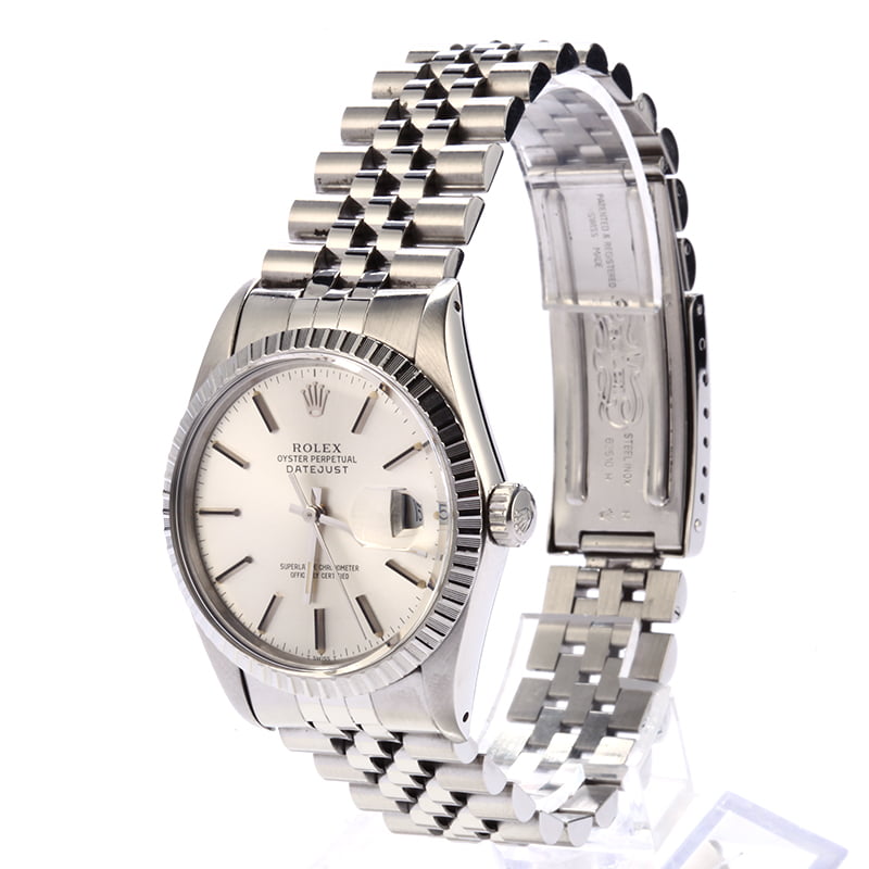 Pre Owned Silver Index Dial Rolex Datejust 16030
