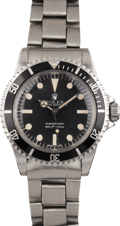 Vintage Rolex Submariner 5513 Black Maxi Dial