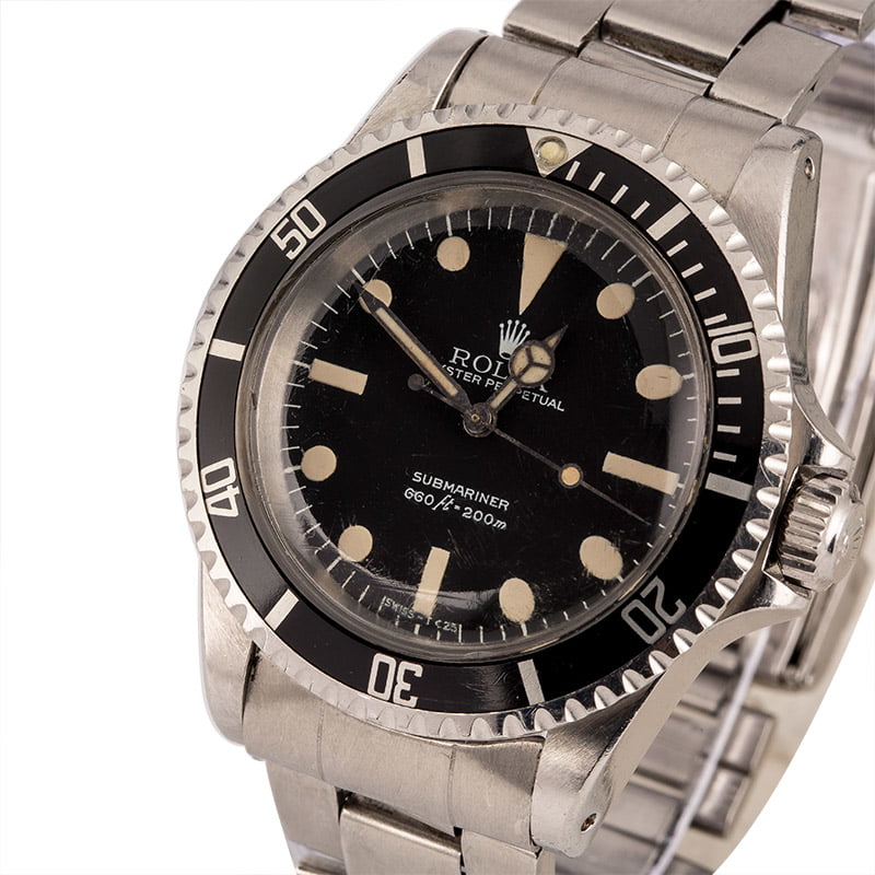 Vintage Rolex Submariner 5513 Black Maxi Dial