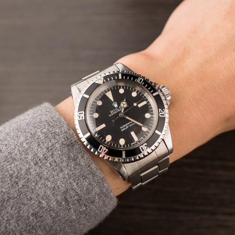 Vintage Rolex Submariner 5513 Black Maxi Dial