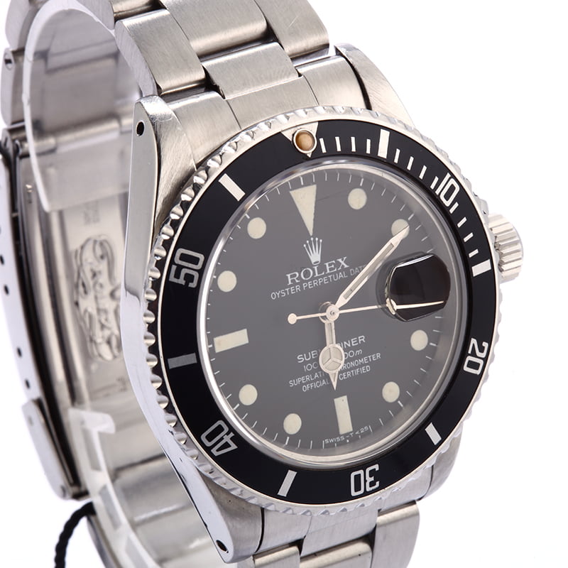 Vintage 1982 Rolex Submariner 16800 Black Dial