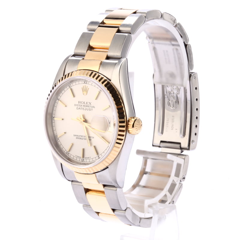 Rolex Datejust 16233 Two Tone Oyster Silver Dial
