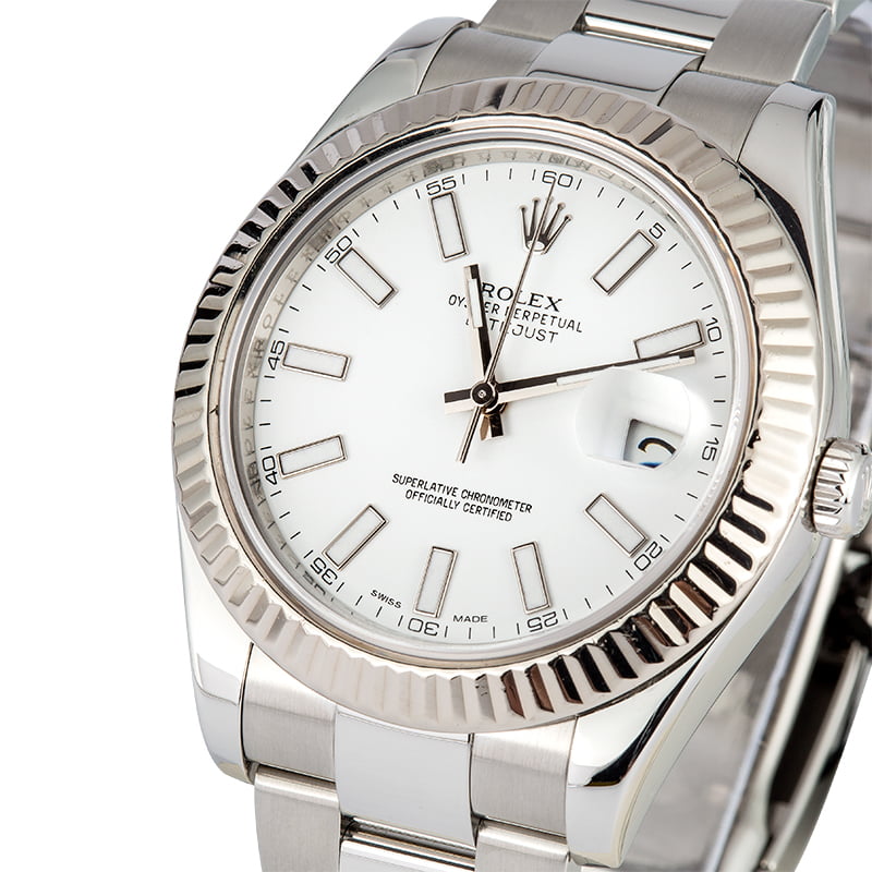 Rolex Datejust II Ref 116334 White Dial 41MM