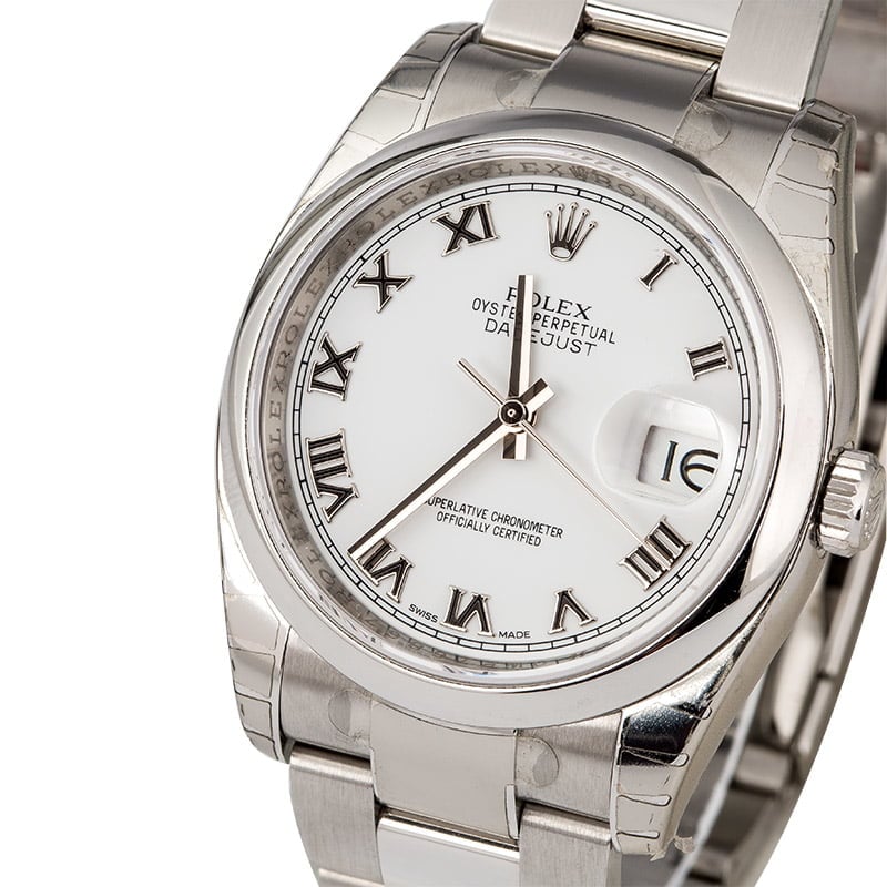 PreOwned Rolex 116200 Datejust White Roman