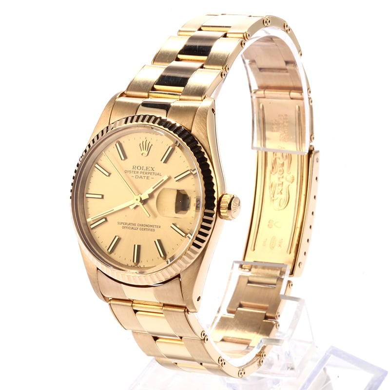 Pre Owned Rolex Date 15038 Yellow Gold Oyster