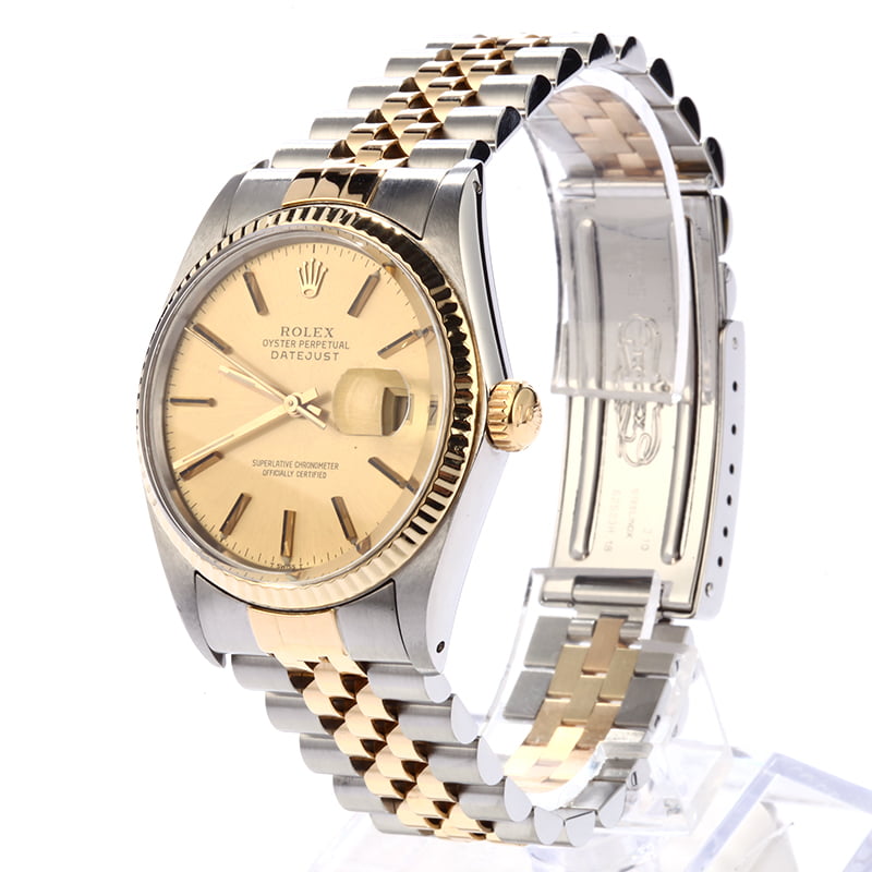 Used Rolex Datejust 16013 Two Tone Champagne Dial