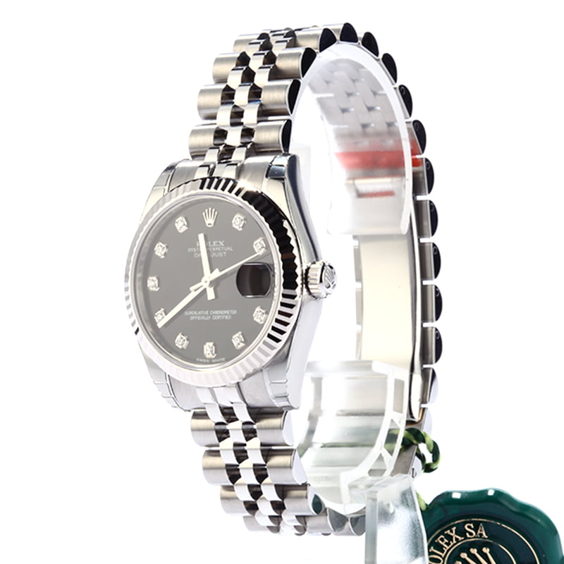 Unworn Rolex Datejust 178274 Black Diamond Dial