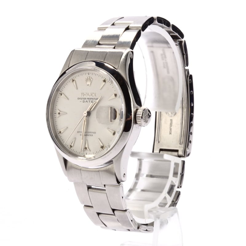 Used Rolex Date 6518 White Arrowhead Dial