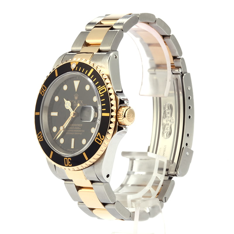 Used Rolex Submariner Two Tone 16613 Black Dial