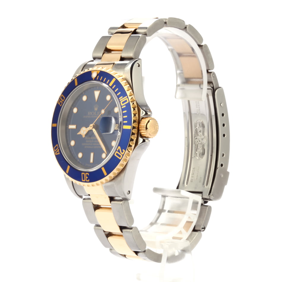 Mens Used Two Tone Blue Dial Rolex Submariner 16613