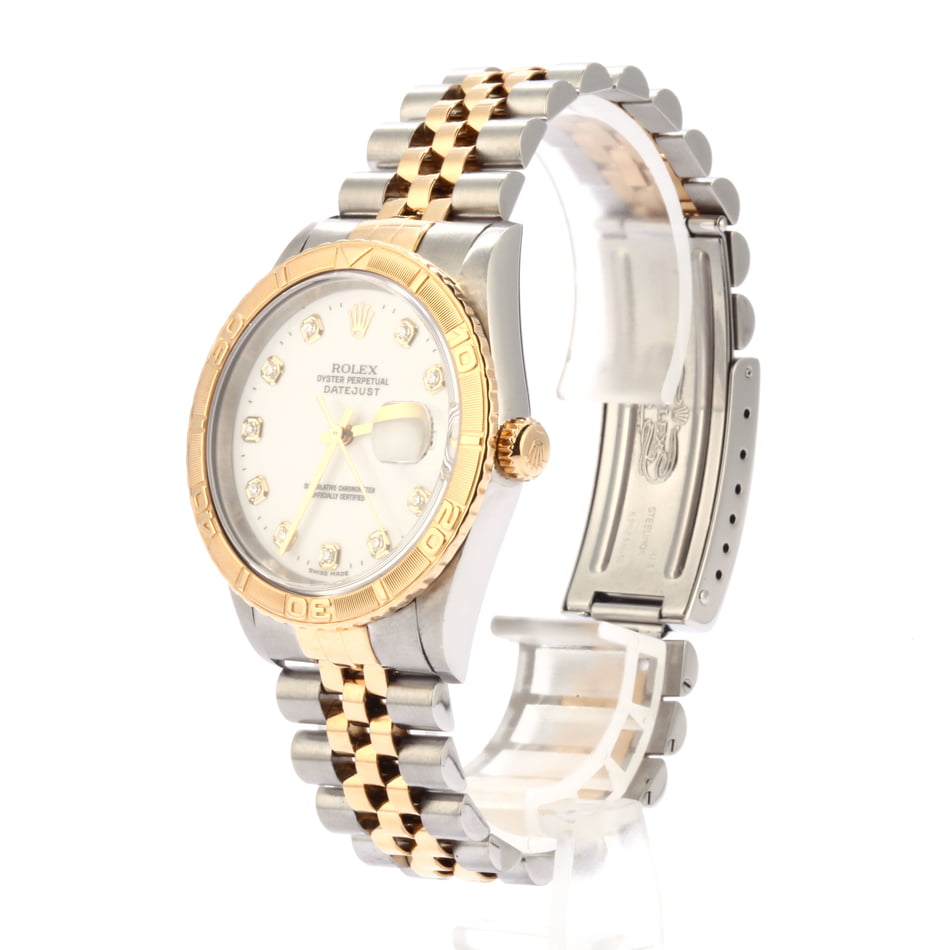 Used Rolex Datejust Turn-O-Graph Diamond Dial 16263 Two Tone