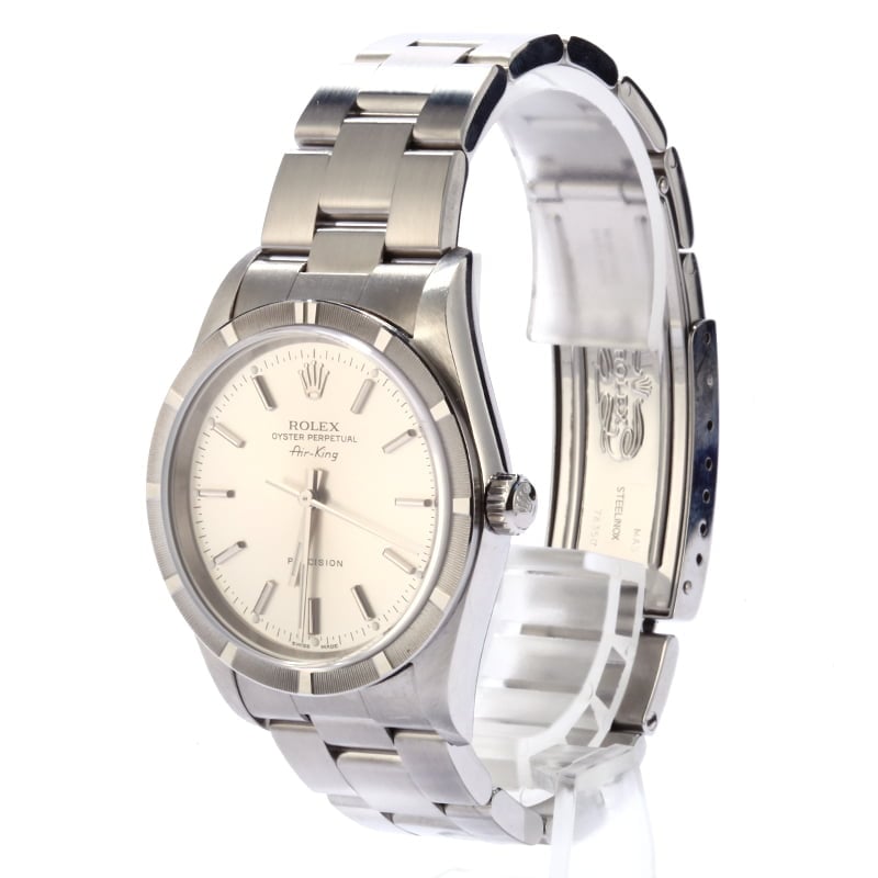 Pre Owned Rolex Air-King 14010 Silver Index Dial