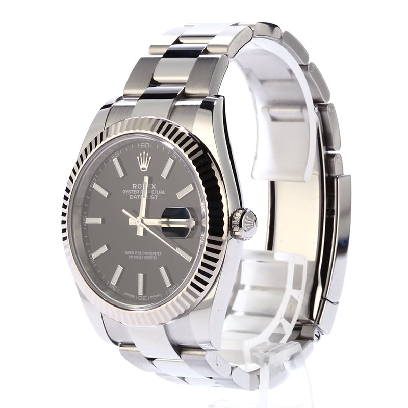 PreOwned Rolex Datejust 41 Ref 126334 Black Index Dial