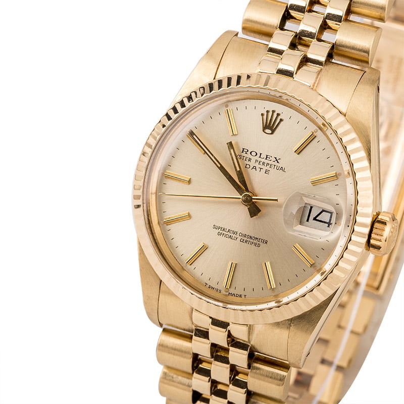 Used Rolex Date 15037 Silver Index Dial