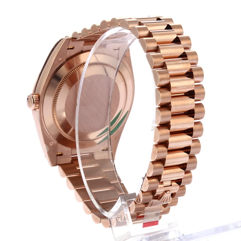 Unworn Rolex President Everose Gold 228235 Chocolate Dial