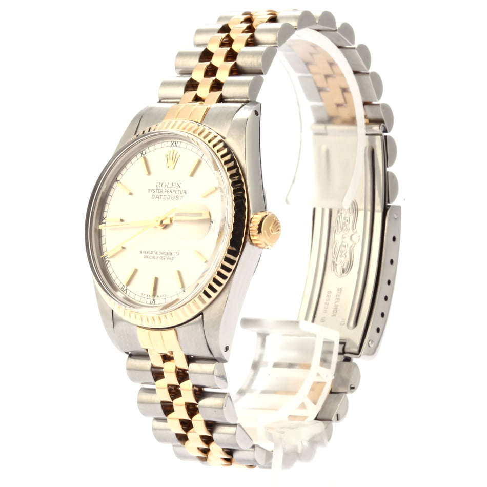 PreOwned Rolex Two Tone Datejust 16013 Silver Dial