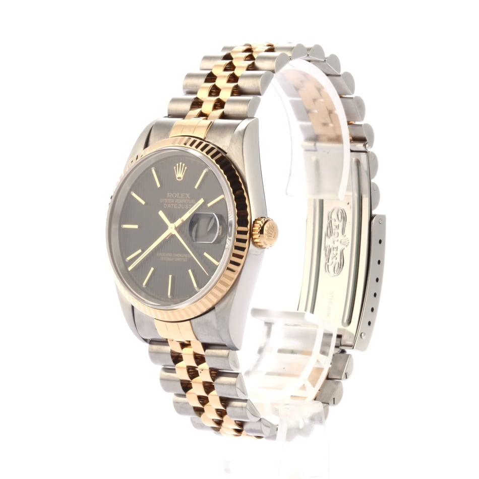 Used Rolex Datejust 16233 Black Tapestry Dial