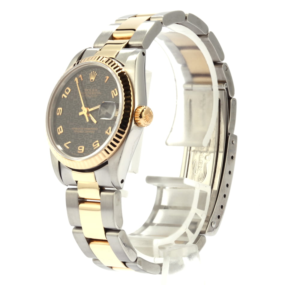 PreOwned Rolex Two Tone Datejust 68273 Black Jubilee Dial