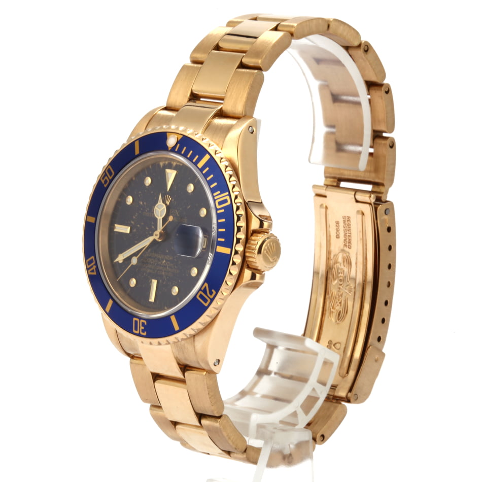 Rolex Submariner 16808 Yellow Gold Aged Blue Nipple Dial