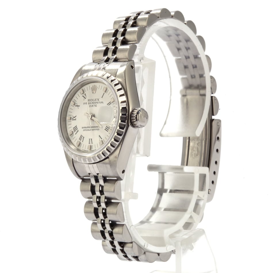PreOwned Rolex Steel Date 69240 White Roman Dial