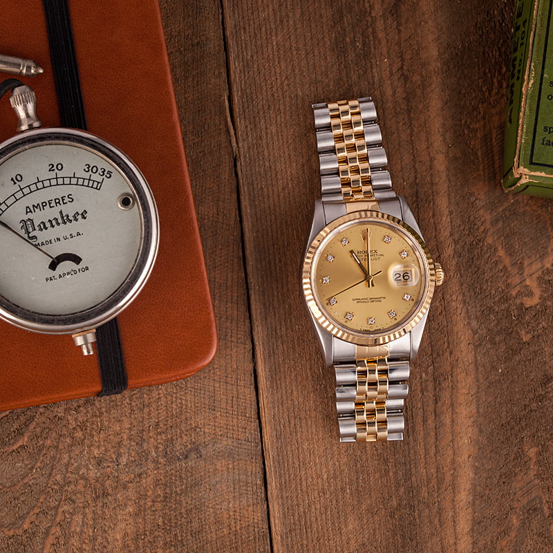 Rolex Datejust 26 President Diamond in Yellow Gold Circa 1993