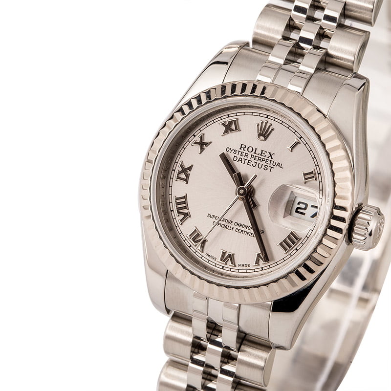 Pre Owned Rolex Lady Datejust 179174 Rhodium Roman Dial