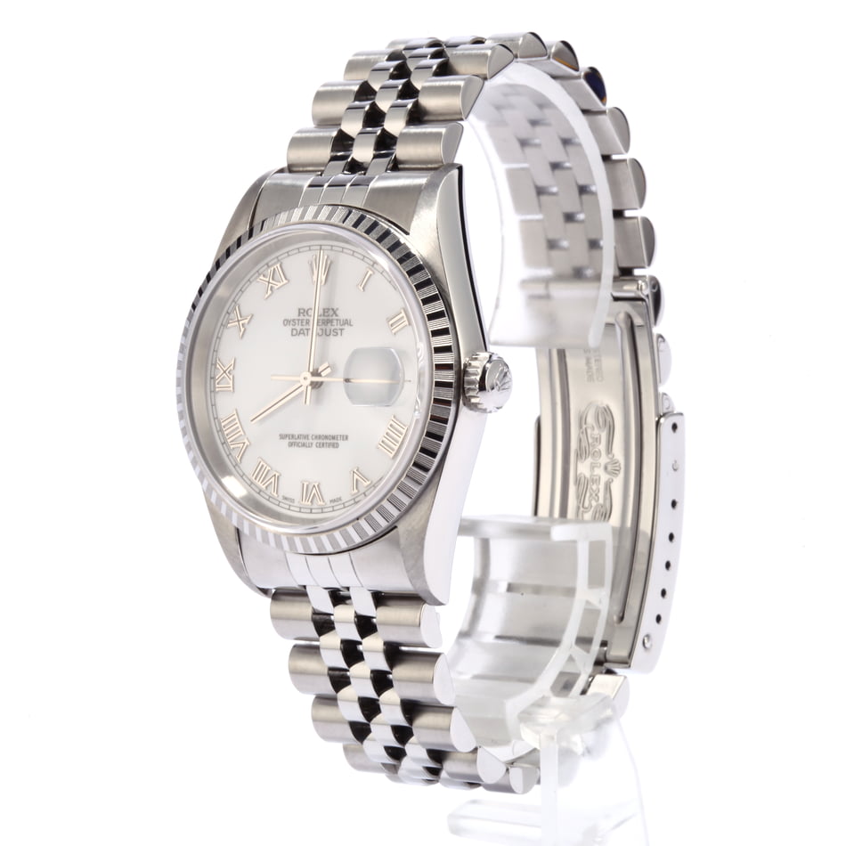 Pre Owned Rolex Datejust 16220 White Roman