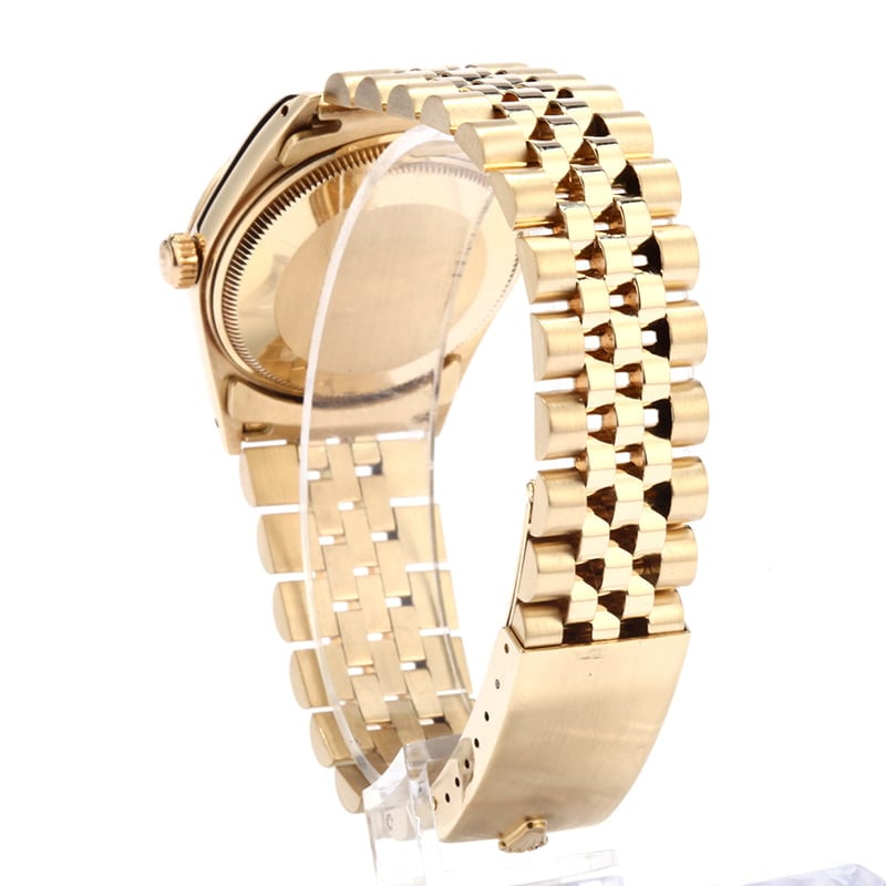Pre-Owned Rolex Date 15037 Champagne Dial Gold Watch