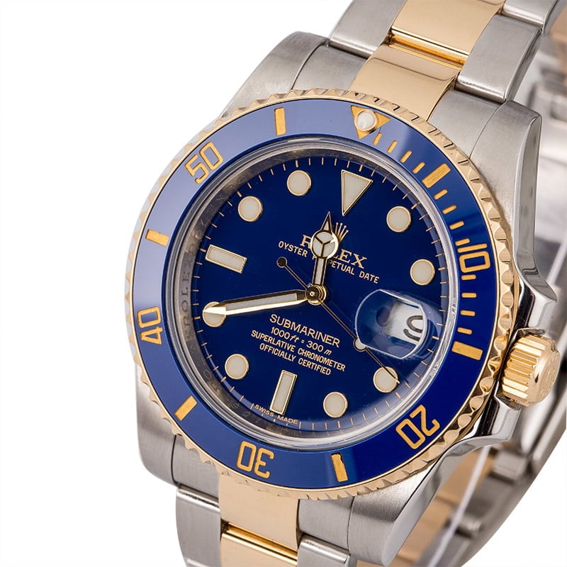 Pre Owned Rolex Ceramic Submariner 116613 Two Tone
