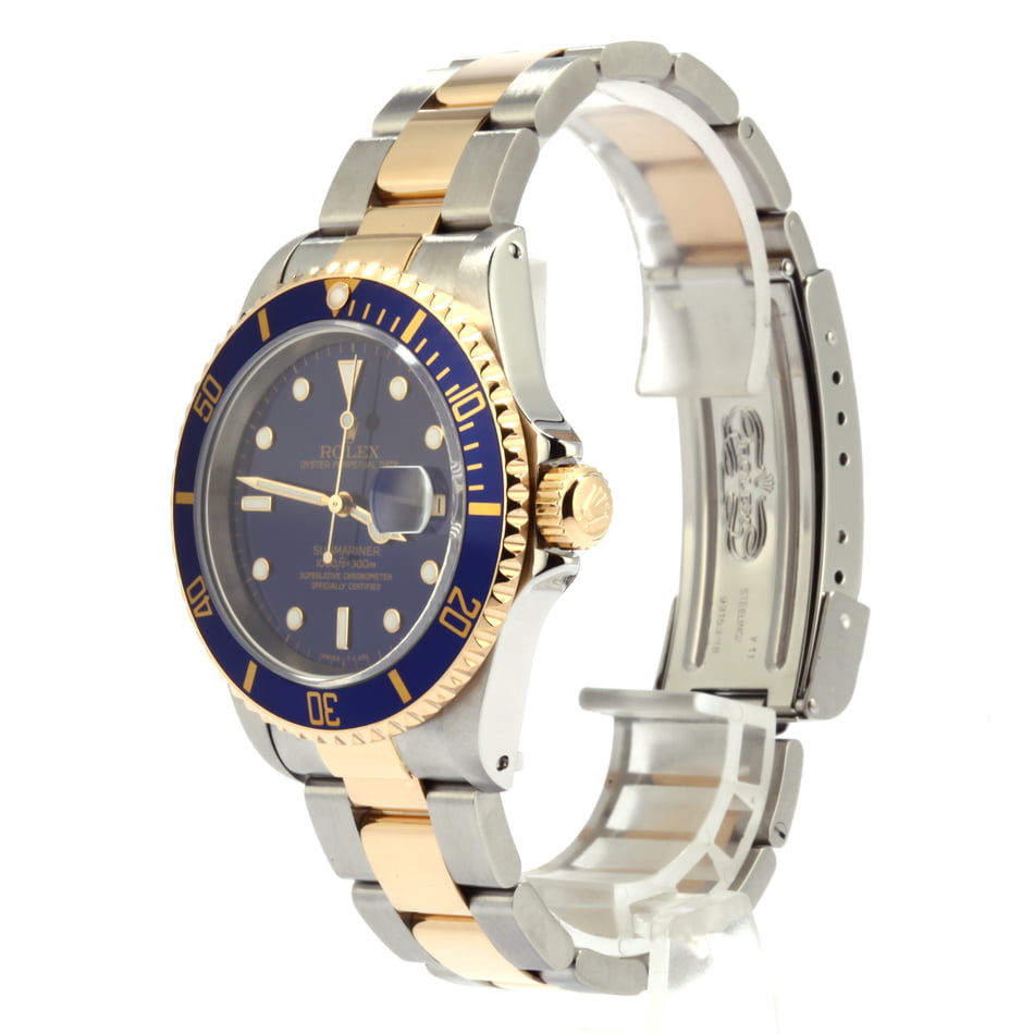 Used Rolex Two Tone Submariner 16613 Blue Dial