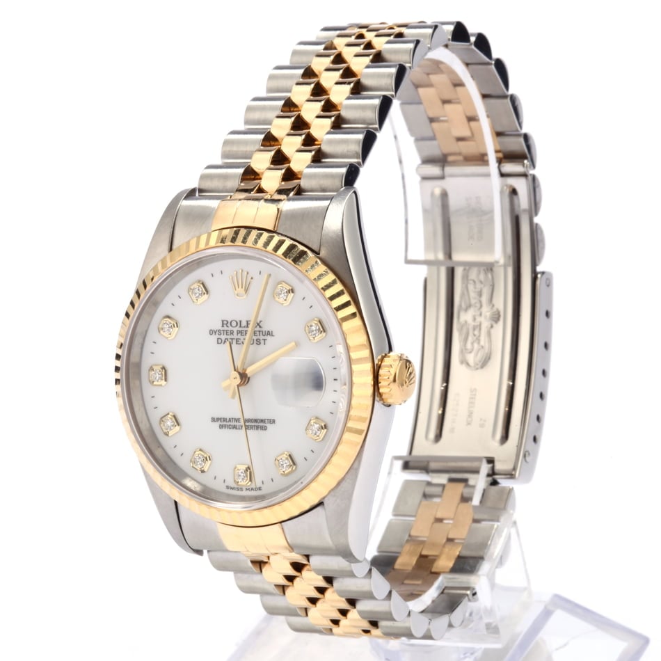 Pre Owned Rolex Datejust 16233 White Diamond Dial